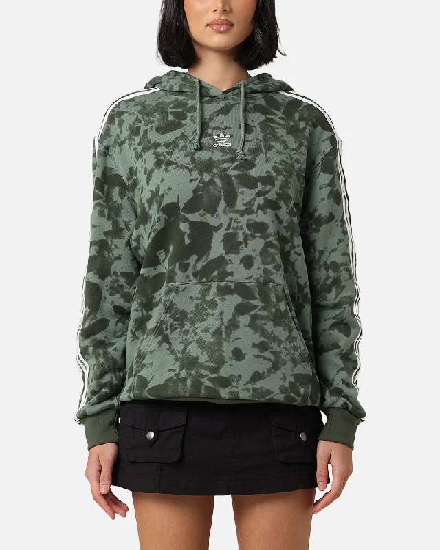Adidas Women's AOP Hoodie Trace Green Hoodie with Contrast Stitching Detailed Premium Adidas Women's AOP Hoodie Trace Green Hoodie with Contrast Stitching Detailed Premium