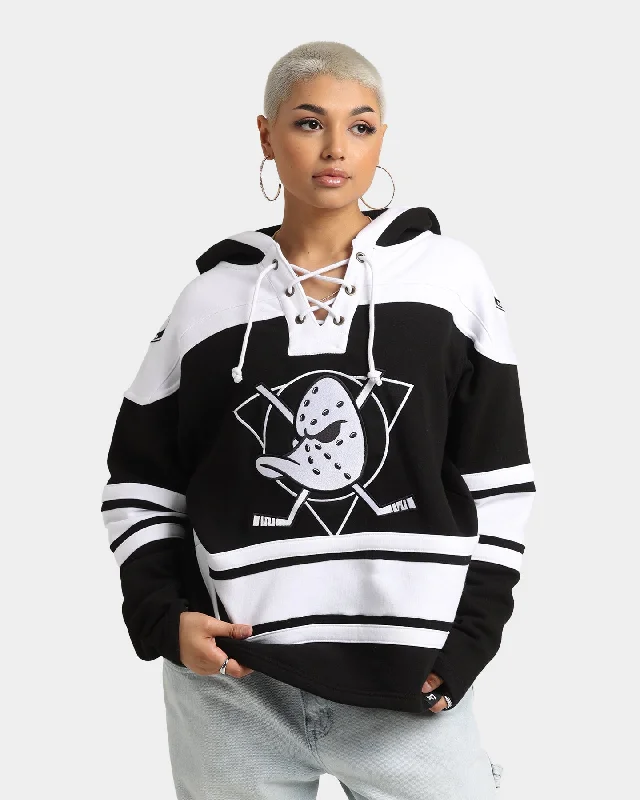 47 Brand Anaheim Ducks NHL Superior '47 Lacer Hoodie Jet Black Hoodie with Typography Text Message 47 Brand Anaheim Ducks NHL Superior '47 Lacer Hoodie Jet Black Hoodie with Typography Text Message