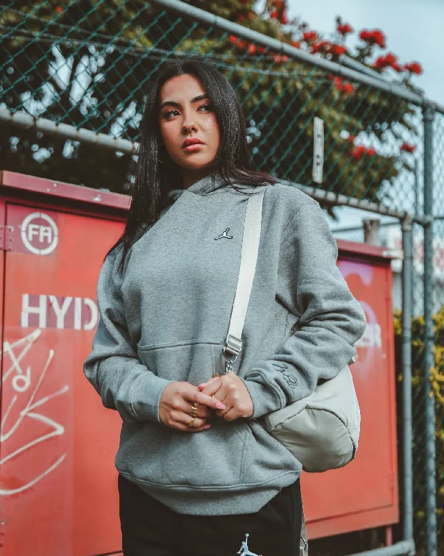 Jordan Michael Jordan Essential Fleece Pullover Hoodie Carbon Heather Hoodie with Zipper Placket Modern Functional Jordan Michael Jordan Essential Fleece Pullover Hoodie Carbon Heather Hoodie with Zipper Placket Modern Functional