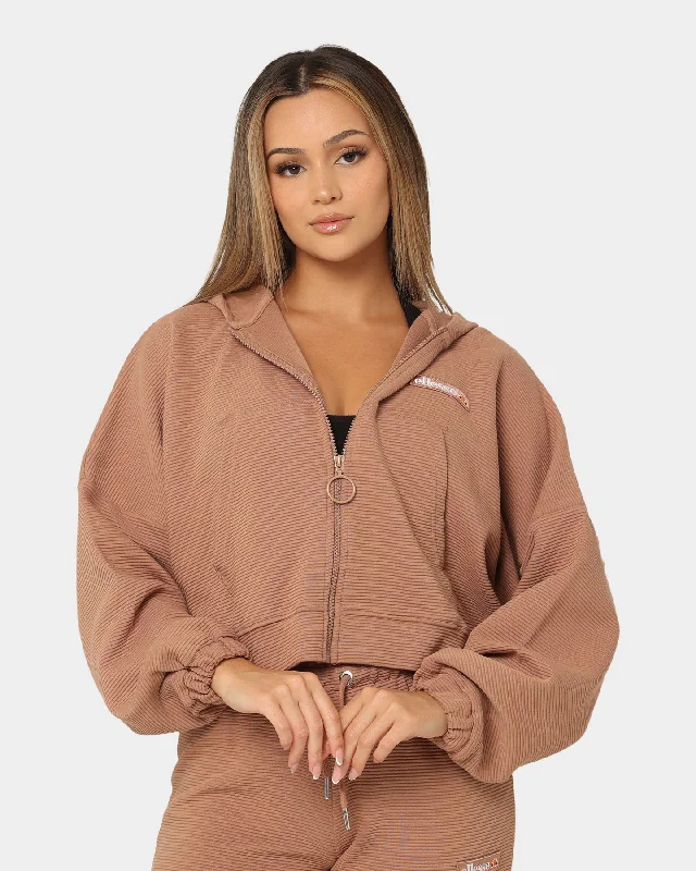 Ellesse Women's Campenelle Cropped Hoodie Brown Hoodie with Cropped Fit Short Trendy Ellesse Women's Campenelle Cropped Hoodie Brown Hoodie with Cropped Fit Short Trendy