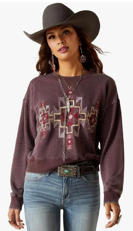 Ariat Women’s Larson Sweatshirt - Clove Brown Hoodie with Elastic Cuffs Stretchable Comfortable Ariat Women’s Larson Sweatshirt - Clove Brown Hoodie with Elastic Cuffs Stretchable Comfortable