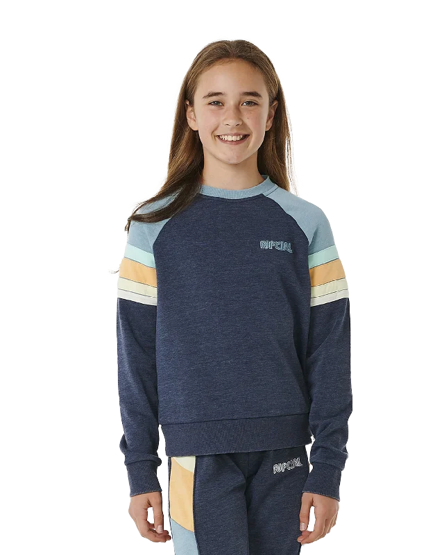 Girls Surf Revival Raglan Sweatshirt in Dark Navy Hoodie with Belted Waist Structured Tailored Girls Surf Revival Raglan Sweatshirt in Dark Navy Hoodie with Belted Waist Structured Tailored