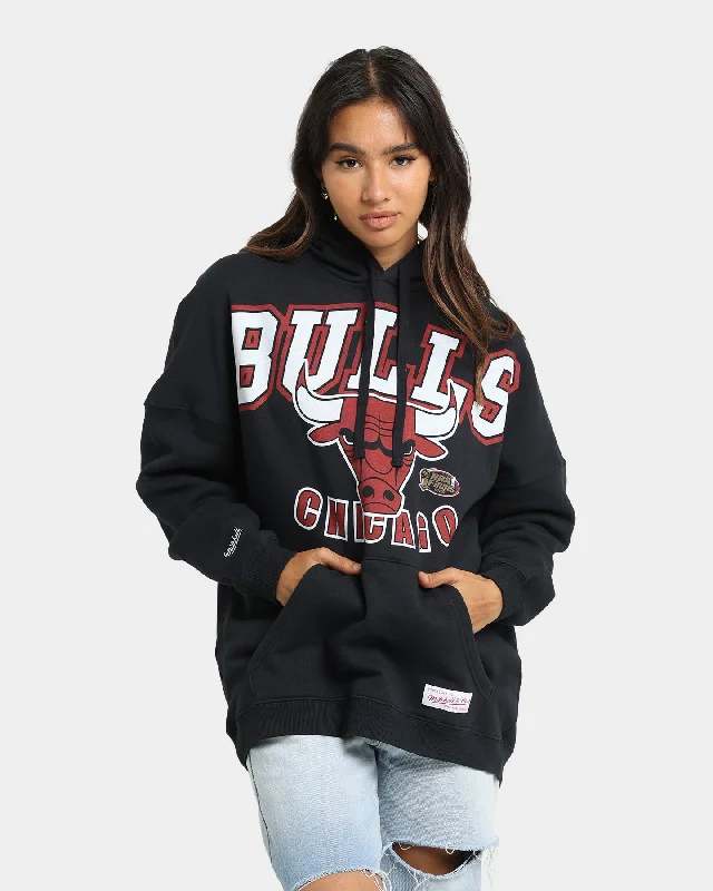 Mitchell & Ness Chicago Bulls XL Invert Arch Vintage Hoodie Faded Black Hoodie with Pocket Utility Practical Mitchell & Ness Chicago Bulls XL Invert Arch Vintage Hoodie Faded Black Hoodie with Pocket Utility Practical
