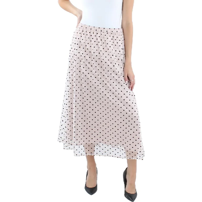 Womens Midi Mesh A-Line Skirt velvet skirt sumptuous