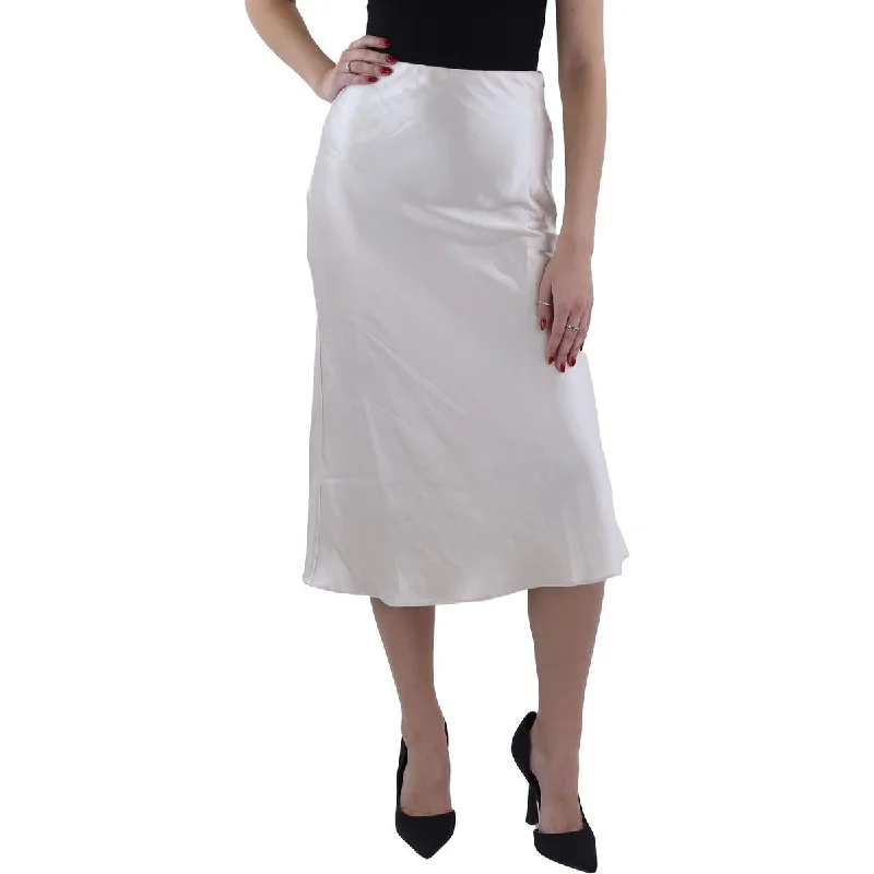 Womens Zipper Midi Midi Skirt spandex blend skirt