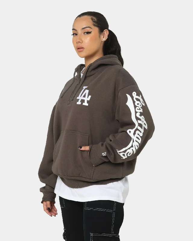 New Era Los Angeles Dodgers Quarter Zip Hoodie Moss Hoodie with Toggle Buttons Decorative Unique New Era Los Angeles Dodgers Quarter Zip Hoodie Moss Hoodie with Toggle Buttons Decorative Unique