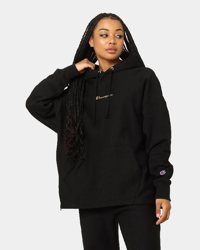 Champion Reverse Weave Relaxed Hem Zip Hoodie Black/Gold Hoodie with Set-In Sleeves Structured Classic Champion Reverse Weave Relaxed Hem Zip Hoodie Black/Gold Hoodie with Set-In Sleeves Structured Classic