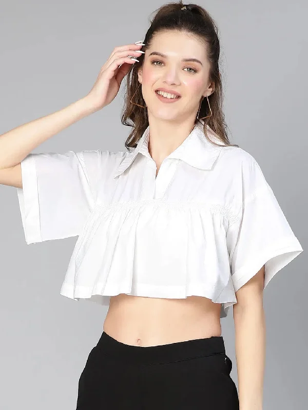 Feather White Collared & Flared Women Cotton Crop Top Faux Fur Fabric Real Fur Fabric Shearling Fabric Feather White Collared & Flared Women Cotton Crop Top Faux Fur Fabric Real Fur Fabric Shearling Fabric