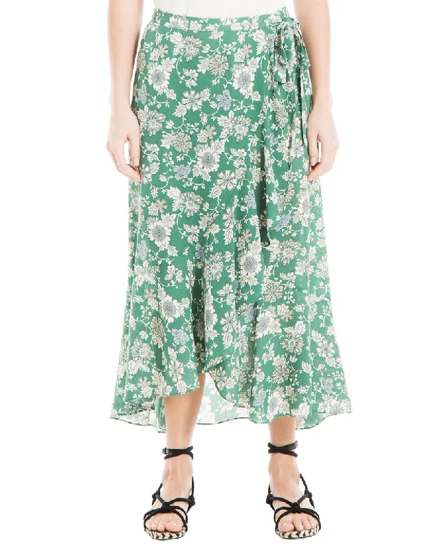 Max Studio Crepe Maxi Ruffle Skirt leather skirt sleek