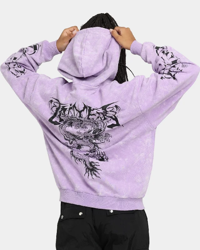 Loiter Anarchy Hoodie Purple Tie Dye Hoodie with Elastic Waist Stretchable Comfortable Loiter Anarchy Hoodie Purple Tie Dye Hoodie with Elastic Waist Stretchable Comfortable