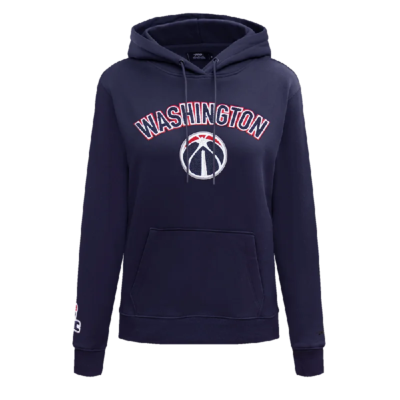NBA WASHINGTON WIZARDS CLASSIC WOMEN'S PO HOODIE (MIDNIGHT NAVY) Hoodie with Patch Decorative Personalized NBA WASHINGTON WIZARDS CLASSIC WOMEN'S PO HOODIE (MIDNIGHT NAVY) Hoodie with Patch Decorative Personalized