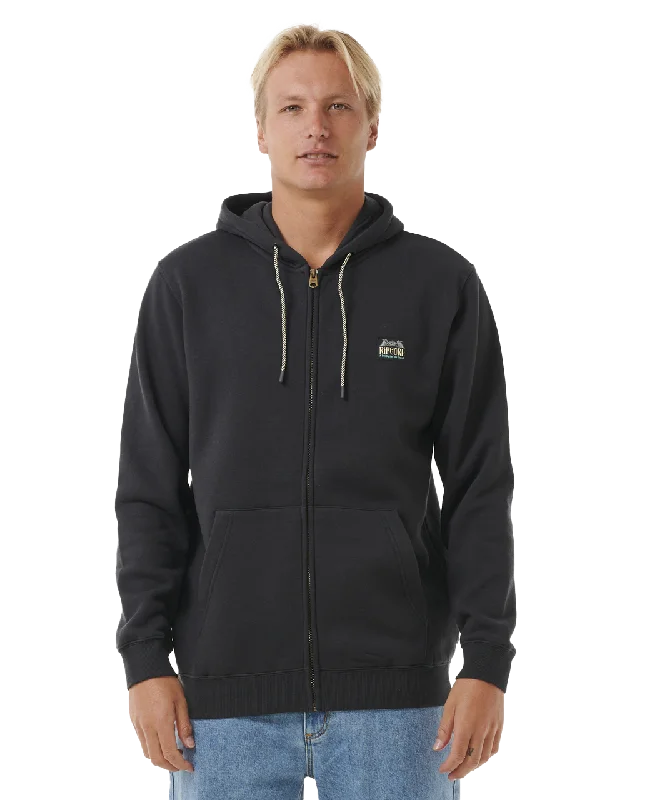 Horizon Zip Thru Hoodie in Washed Black Hoodie with Drop Shoulder Relaxed Streetwear Horizon Zip Thru Hoodie in Washed Black Hoodie with Drop Shoulder Relaxed Streetwear