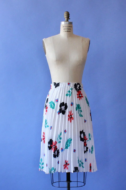 Pleated Print Skirt S/M tulle skirt dreamy