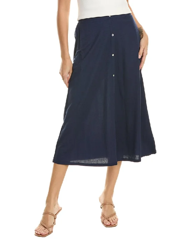 Bobeau Button Front Midi Skirt chiffon skirt airy