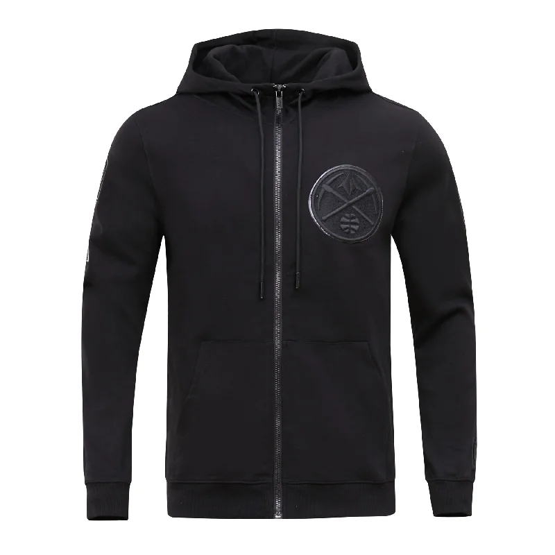 NBA DENVER NUGGETS TRIPLE BLACK FZ HOODIE (TRIPLE BLACK) Oversized Hoodie Comfort Casual NBA DENVER NUGGETS TRIPLE BLACK FZ HOODIE (TRIPLE BLACK) Oversized Hoodie Comfort Casual