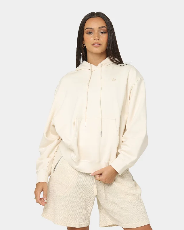 Adidas Women's No Dye Hoodie Non-Dye Hoodie with Ribbed Neckline Snug Warm
