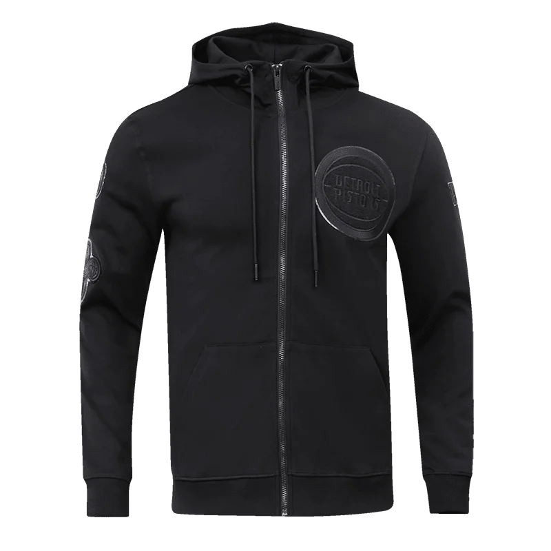 NBA DETROIT PISTONS TRIPLE BLACK FZ HOODIE (TRIPLE BLACK) Hoodie with Toggle Buttons Decorative Unique NBA DETROIT PISTONS TRIPLE BLACK FZ HOODIE (TRIPLE BLACK) Hoodie with Toggle Buttons Decorative Unique