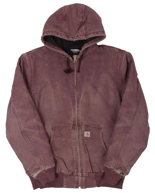 Carhartt Hooded Jacket Zippered Front Buttoned Front Snap Front