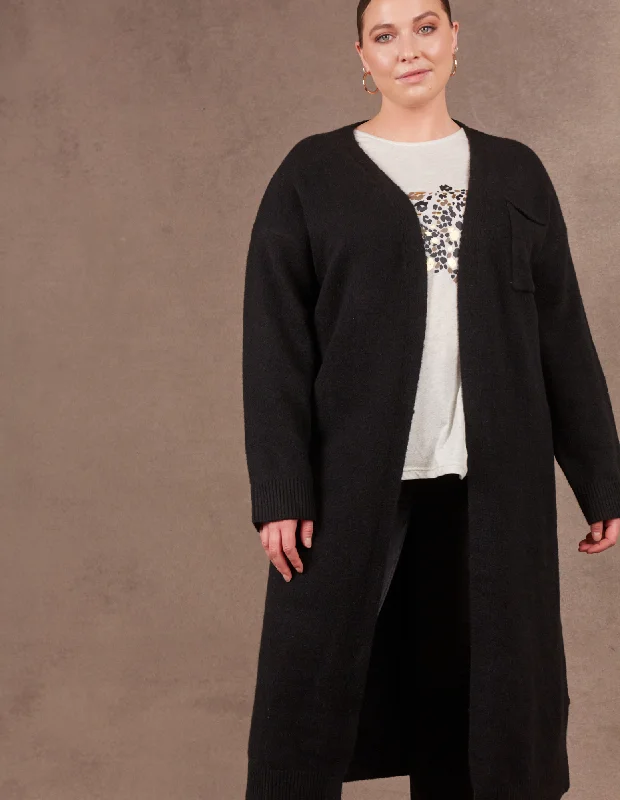 Paarl Longline Cardigan- Ebony - Eb & Ive Wool Cardigan Cotton Cardigan Cashmere Cardigan Paarl Longline Cardigan- Ebony - Eb & Ive Wool Cardigan Cotton Cardigan Cashmere Cardigan