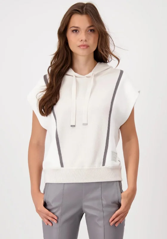 Monari Hooded Sleeveless Knit Jumper, Bone Multi Lace Blend Ribbed Blend Corduroy Blend Monari Hooded Sleeveless Knit Jumper, Bone Multi Lace Blend Ribbed Blend Corduroy Blend