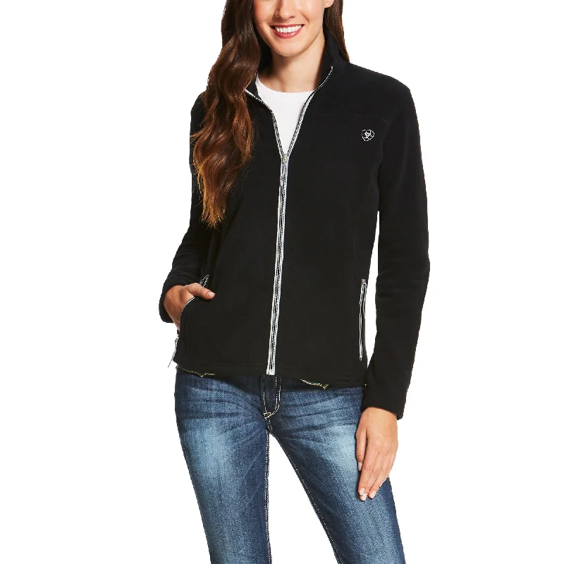 Ariat Womens Basis Full Zip Jacket Black Oversized Jacket Tailored Jacket Straight Jacket