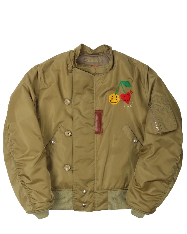 Human Made "We're Good!" Flight Jacket A-Line Jacket Boat Neck Shawl Collar