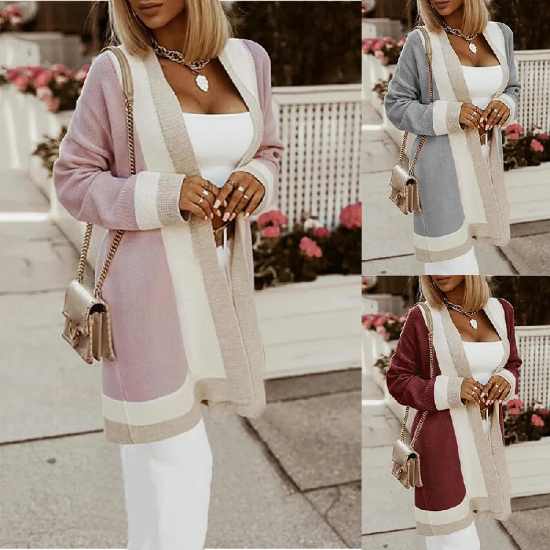Long Knitted Cardigan Elegant Classic Vintage