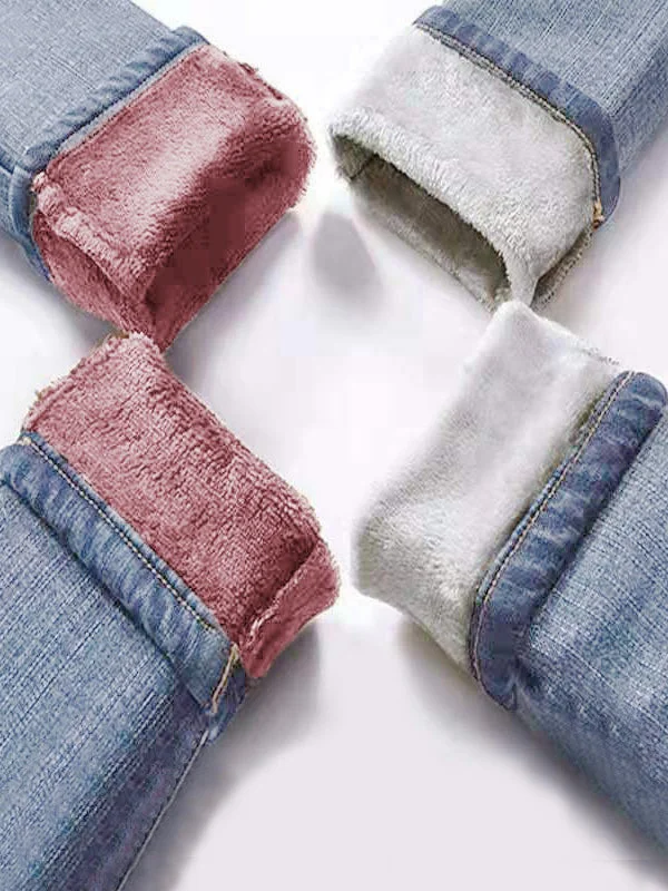 Winter Warm Jeans Woman 2022 High Waist Casual Velvet Ladies Trousers Trousers Harem Relaxed Fit Winter Warm Jeans Woman 2022 High Waist Casual Velvet Ladies Trousers Trousers Harem Relaxed Fit