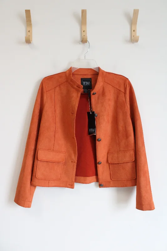 NEW French Dressing Jeans Modele Burnt Orange Suede Jacket | M Faux Fur Jacket Real Fur Jacket Shearling Jacket