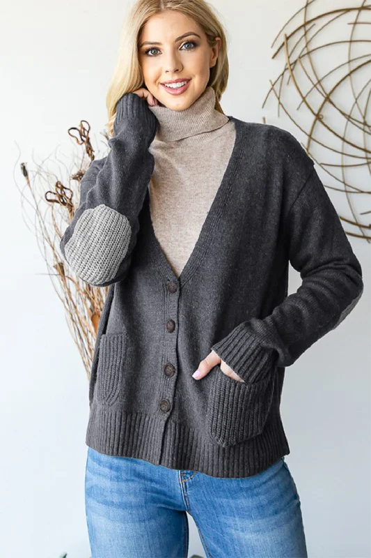 Hazel Blues® | Heimish Long Sleeve V Neck Button Down Cardigan Houndstooth Herringbone Solid Hazel Blues® | Heimish Long Sleeve V Neck Button Down Cardigan Houndstooth Herringbone Solid