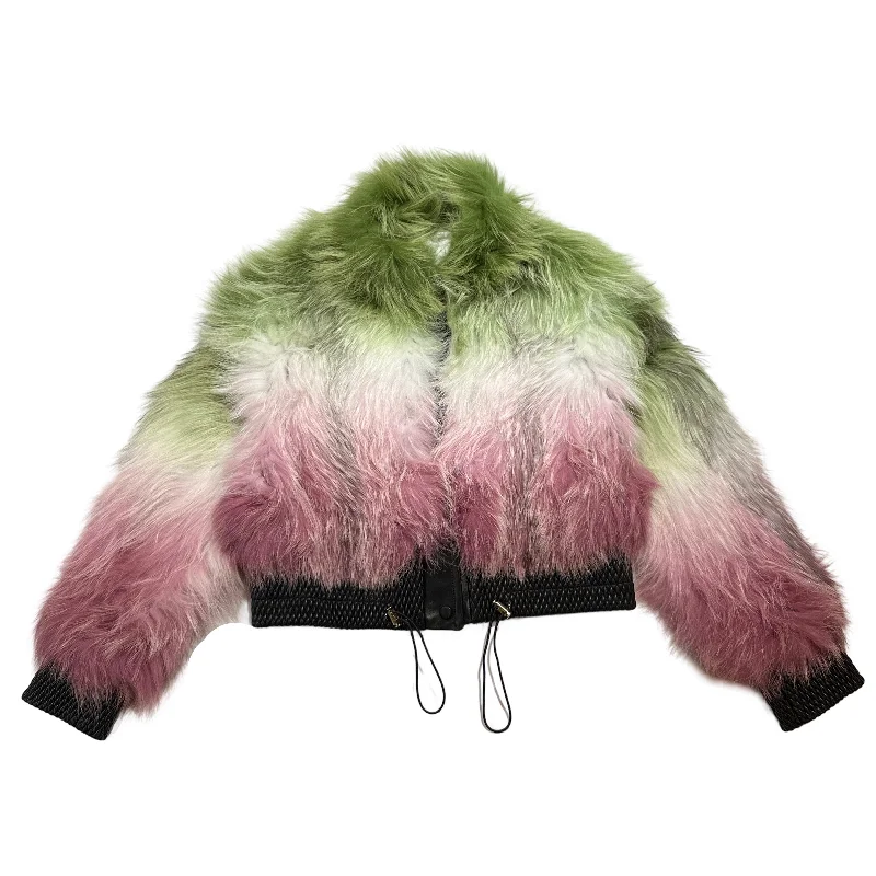 Kashani Women's Strawberry Kiwi Fox Fur Jacket Fleece Fabric Down Fabric Feather Fabric Kashani Women's Strawberry Kiwi Fox Fur Jacket Fleece Fabric Down Fabric Feather Fabric