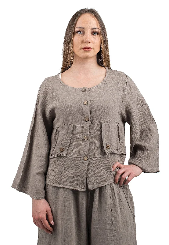 Jacket 100% Linen Tailored Jacket Straight Jacket A-Line Jacket