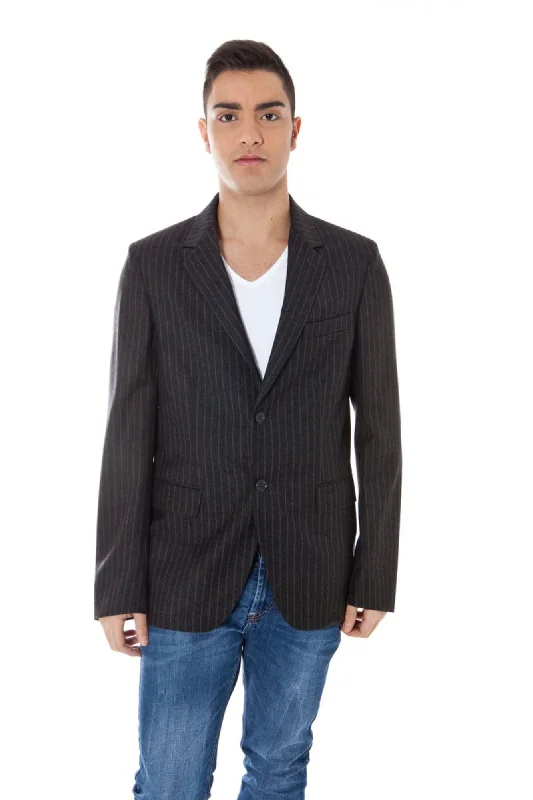 Gray Wool Men Jacket Jacket Blazer Coat