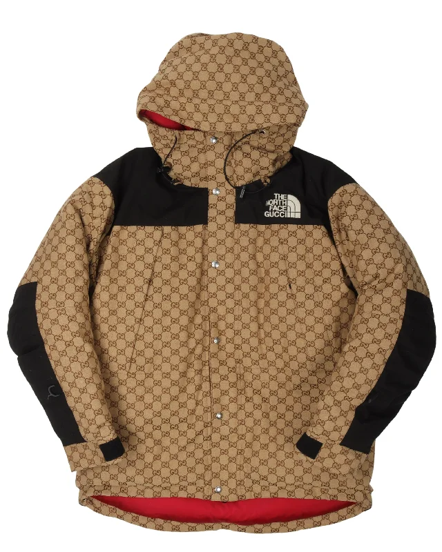 The North Face Monogram Down Jacket Notch Collar Jacket Peter Pan Collar Jacket Cowl Neck Jacket