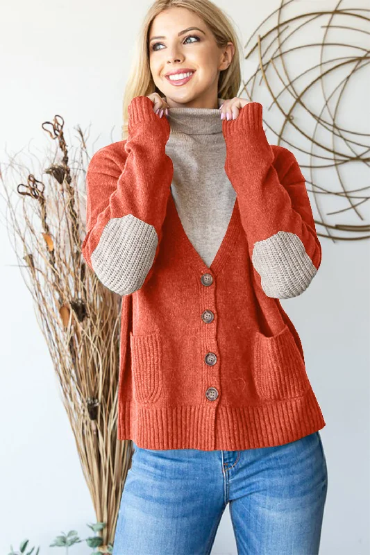 Hazel Blues® | Heimish Long Sleeve V Neck Button Down Cardigan Print Jacquard Patchwork Hazel Blues® | Heimish Long Sleeve V Neck Button Down Cardigan Print Jacquard Patchwork