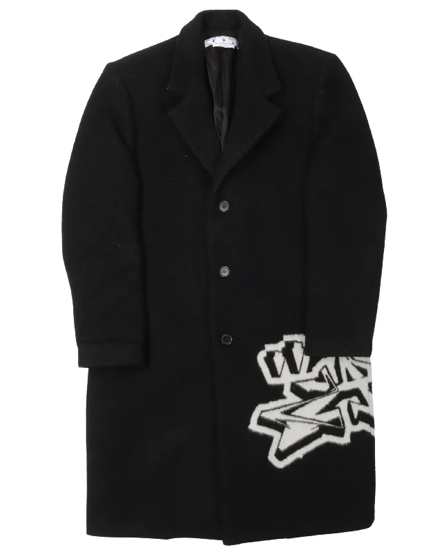 Wool Trench Jacket A-Line Jacket Boat Neck Shawl Collar