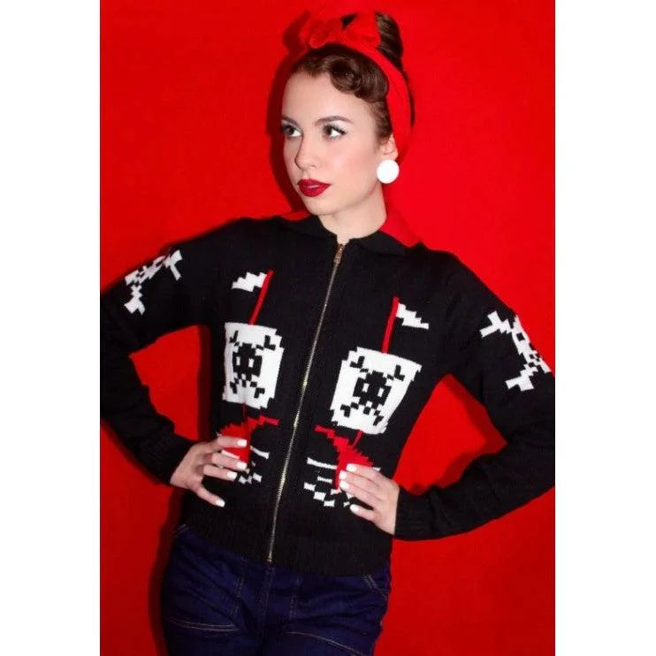 Star Struck Clothing Pirate Cardigan in Black Cotton Fabric Linen Fabric Terry Fabric Star Struck Clothing Pirate Cardigan in Black Cotton Fabric Linen Fabric Terry Fabric