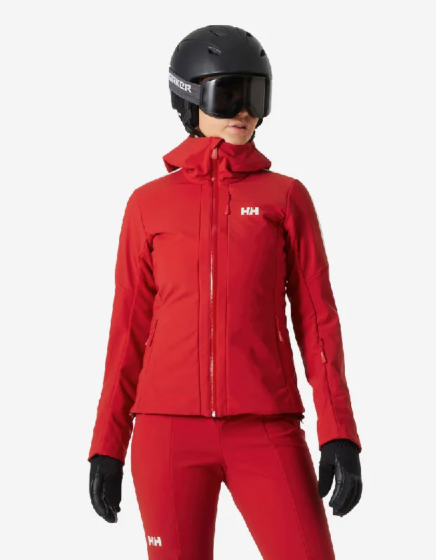 W AVANTI SOFTSHELL JACKET, Red Front Pockets Side Pockets Patch Pockets