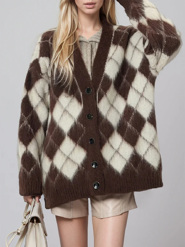 Hazel Blues® | Plaid V-Neck Button Up Cardigan Terry Blend Velvet Blend Canvas Blend Hazel Blues® | Plaid V-Neck Button Up Cardigan Terry Blend Velvet Blend Canvas Blend