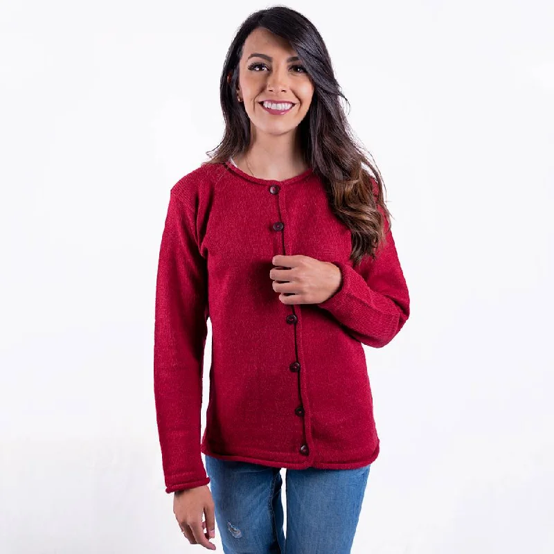 Alpaca Cardigan Kusi Hooded Cardigan Collared Cardigan Shawl Collar