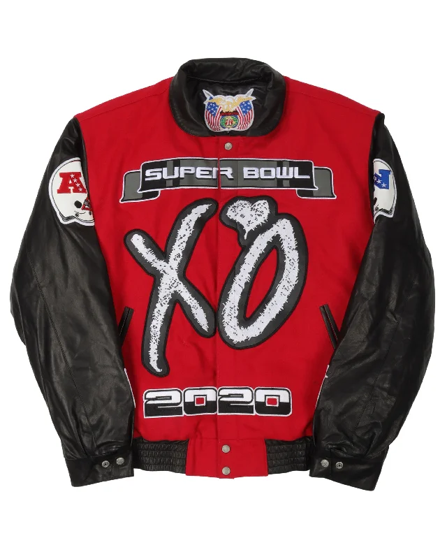 XO Super Bowl 55 Varsity Jacket Mesh Jacket Canvas Jacket Denim Jacket