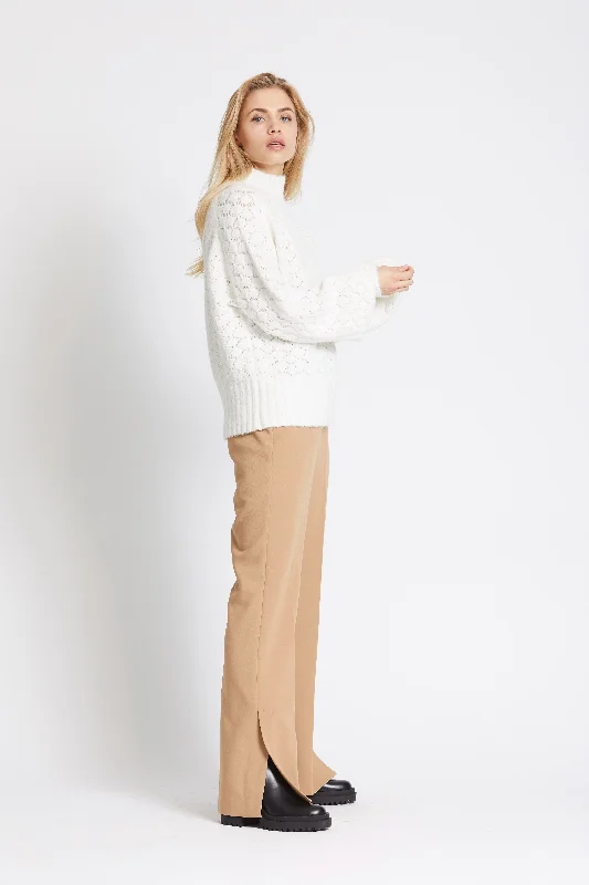 Flare Pants - Tobacco Brown Straight Trousers,