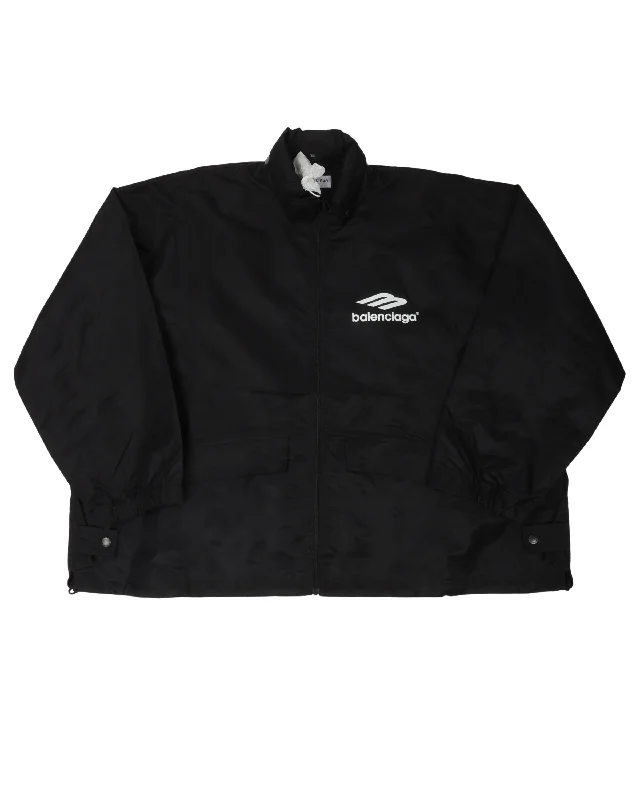 Logo Windbreaker Jacket One-Shoulder Jacket Off-the-Shoulder Jacket Asymmetrical Jacket Logo Windbreaker Jacket One-Shoulder Jacket Off-the-Shoulder Jacket Asymmetrical Jacket
