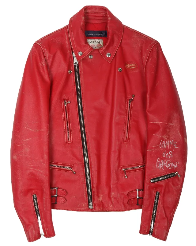 Lewis Leather Jacket Welt Pockets Slit Pockets Flap Pockets