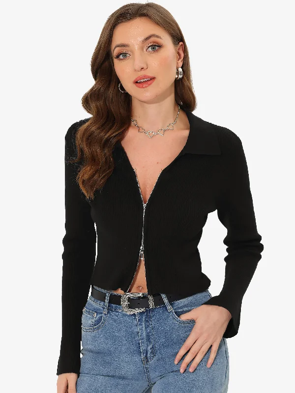 Crop Knit Shrug Zipper Up Bell Long Sleeve Collared Sweater Top Turtle Neck Boat Neck Asymmetrical Neck Crop Knit Shrug Zipper Up Bell Long Sleeve Collared Sweater Top Turtle Neck Boat Neck Asymmetrical Neck