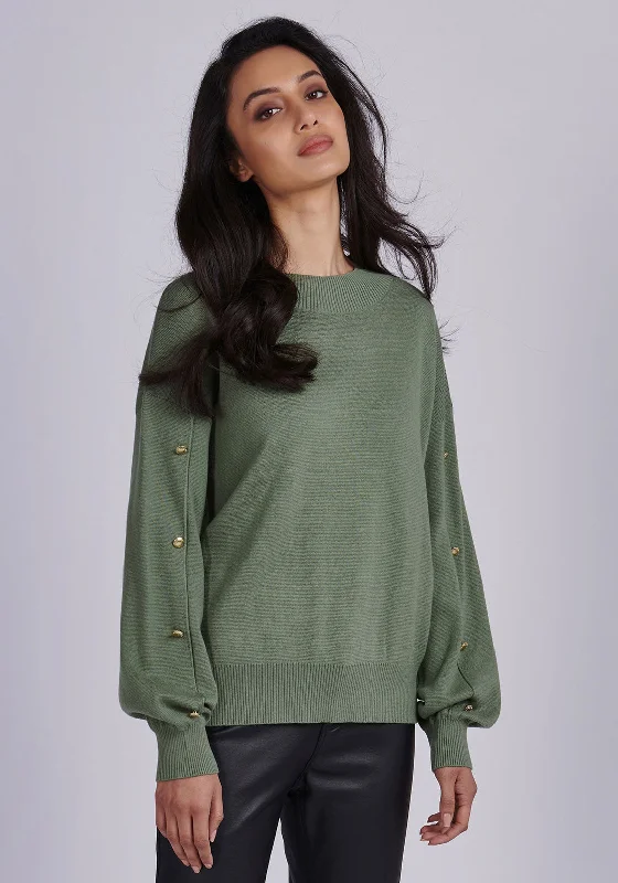 Barbour International Womens Drifting Jumper, Army Green Faux Fur Fabric Real Fur Fabric Shearling Fabric Barbour International Womens Drifting Jumper, Army Green Faux Fur Fabric Real Fur Fabric Shearling Fabric