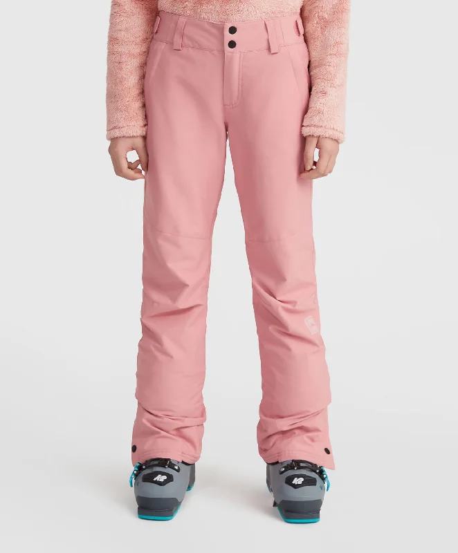 Girl's Star Regular Snow Pants - Genuine Pink High-Waisted Sale,