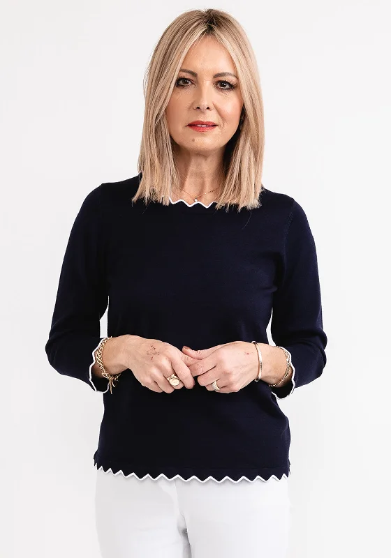 Micha Contrast Cut Trim Knit Sweater, Navy Hooded Sweater Collared Sweater Shawl Collar Micha Contrast Cut Trim Knit Sweater, Navy Hooded Sweater Collared Sweater Shawl Collar