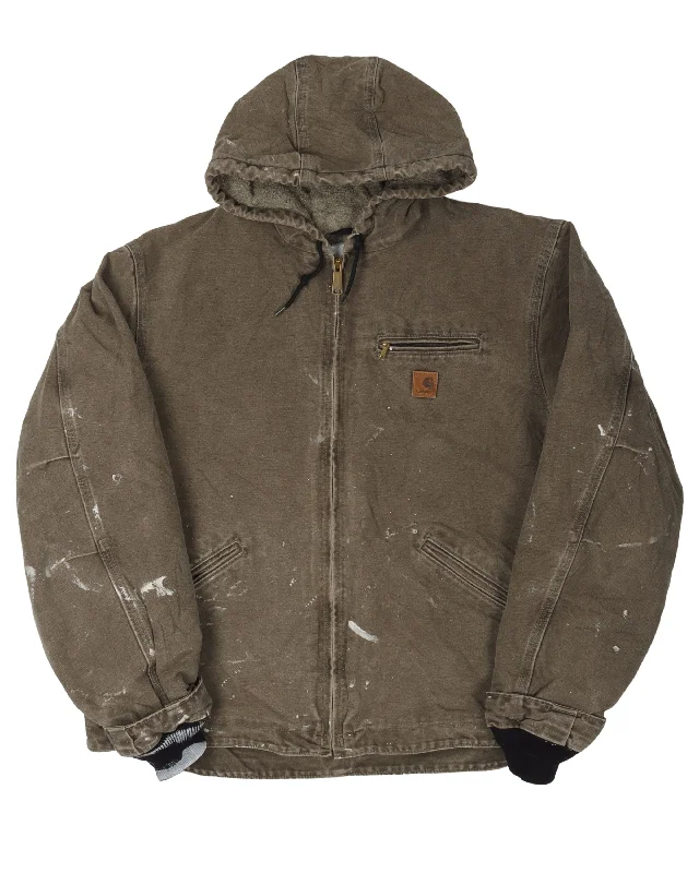 Carhartt Fleece Lined Hooded Jacket Wool Jacket Cashmere Jacket Tweed Jacket