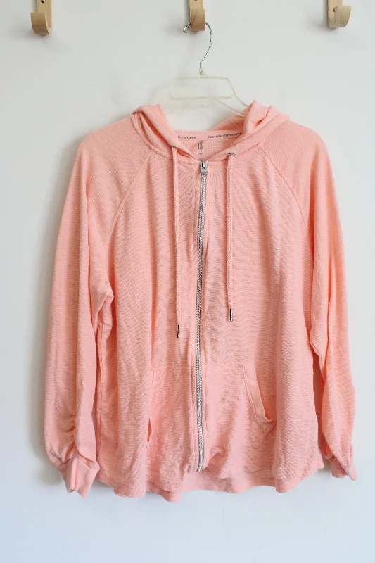 Calvin Klein Performance Pink Lightweight Jacket | 1X Denim Fabric Leather Fabric Suede Fabric Calvin Klein Performance Pink Lightweight Jacket | 1X Denim Fabric Leather Fabric Suede Fabric